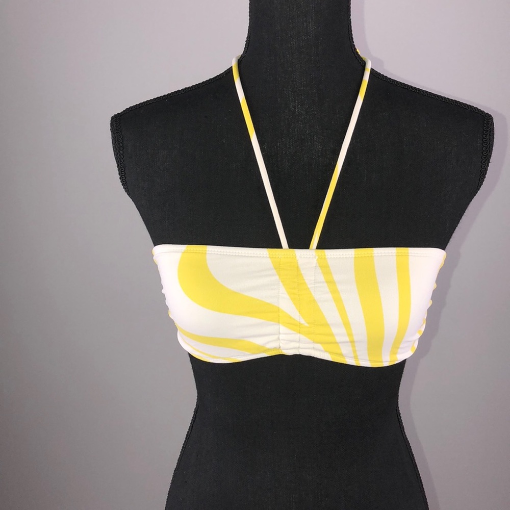 Tommy Hilfiger- White & Yellow Bikini Top-XS